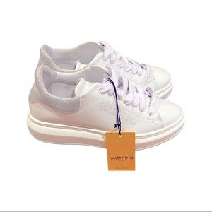 MARIO VALENTINO FRESIA WHITE GLITTER SHOES